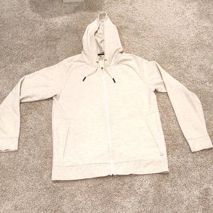 VRST Mens Rest And Recovery Full Zip Hoodie Heather White. Size Medium